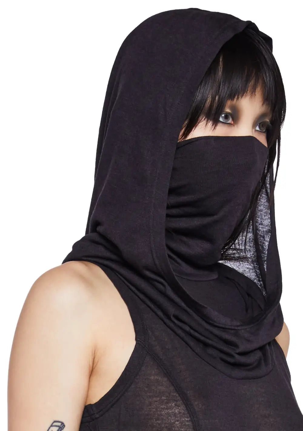 Echo Sheer Hooded Mini Dress