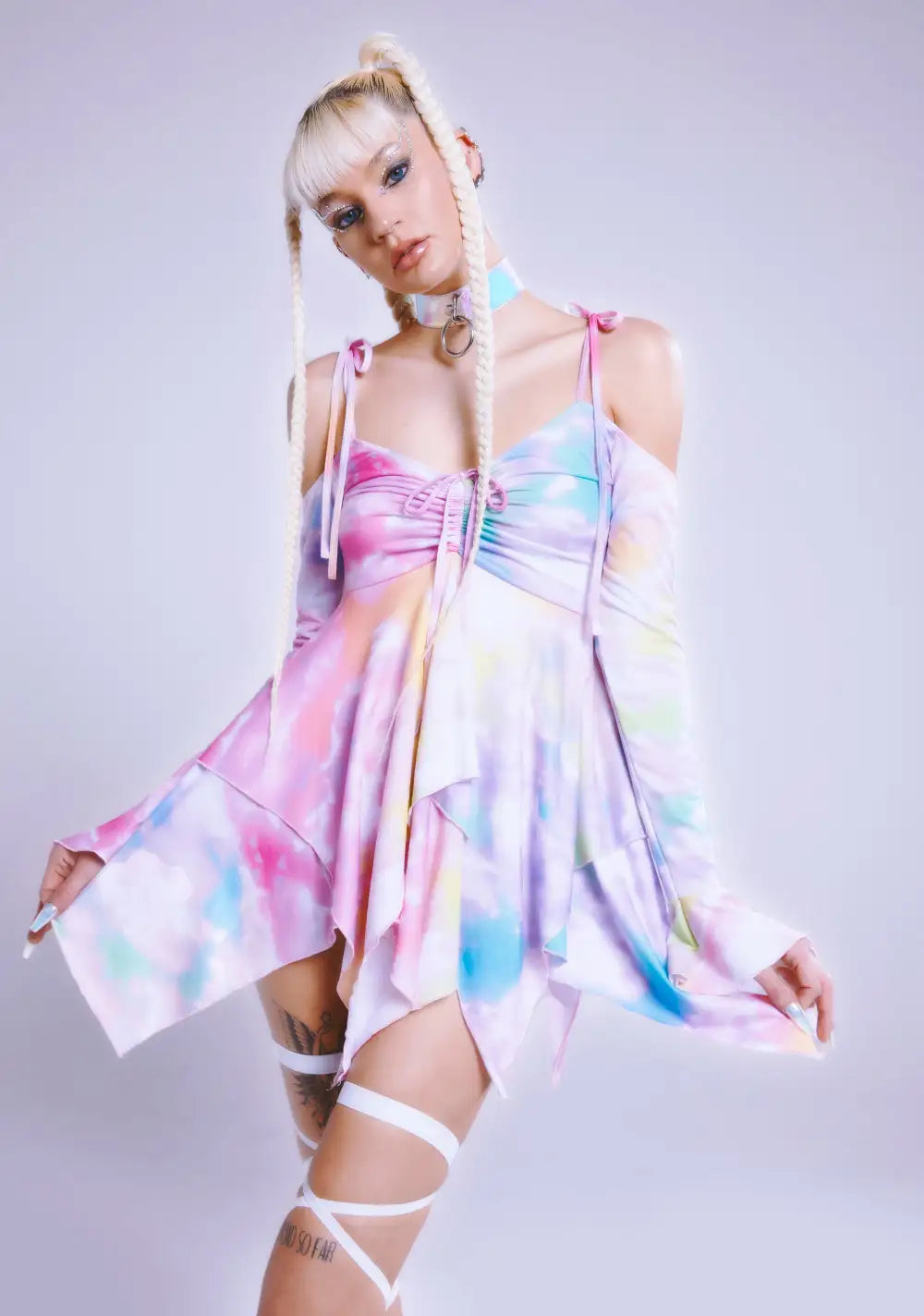 F Is For Fairies? Handkerchief Dress - Tie Dye Rainbow