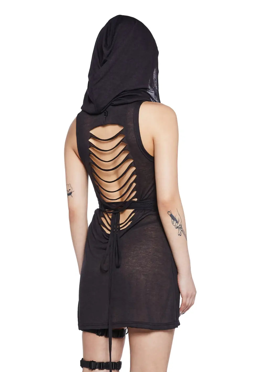 Echo Sheer Hooded Mini Dress
