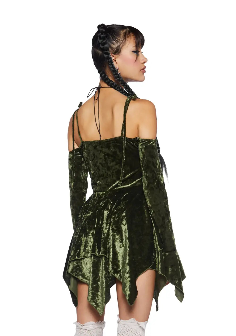 F is For Fairies? Handkerchief Dress - Olive Velvet