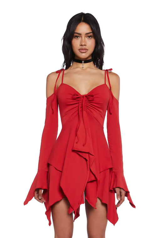 F is For Fairies? Handkerchief Dress - Red