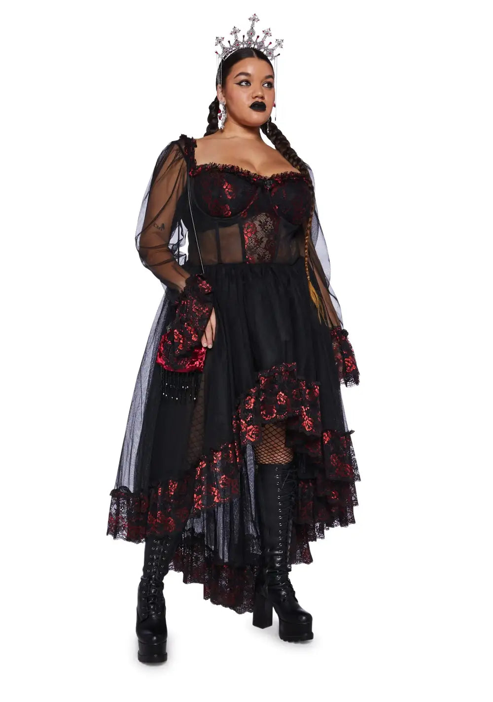 Plus Dance With Death High-Low Dress
