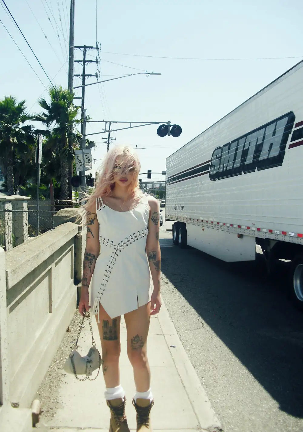 Chamber Lace-Up Mini Dress
