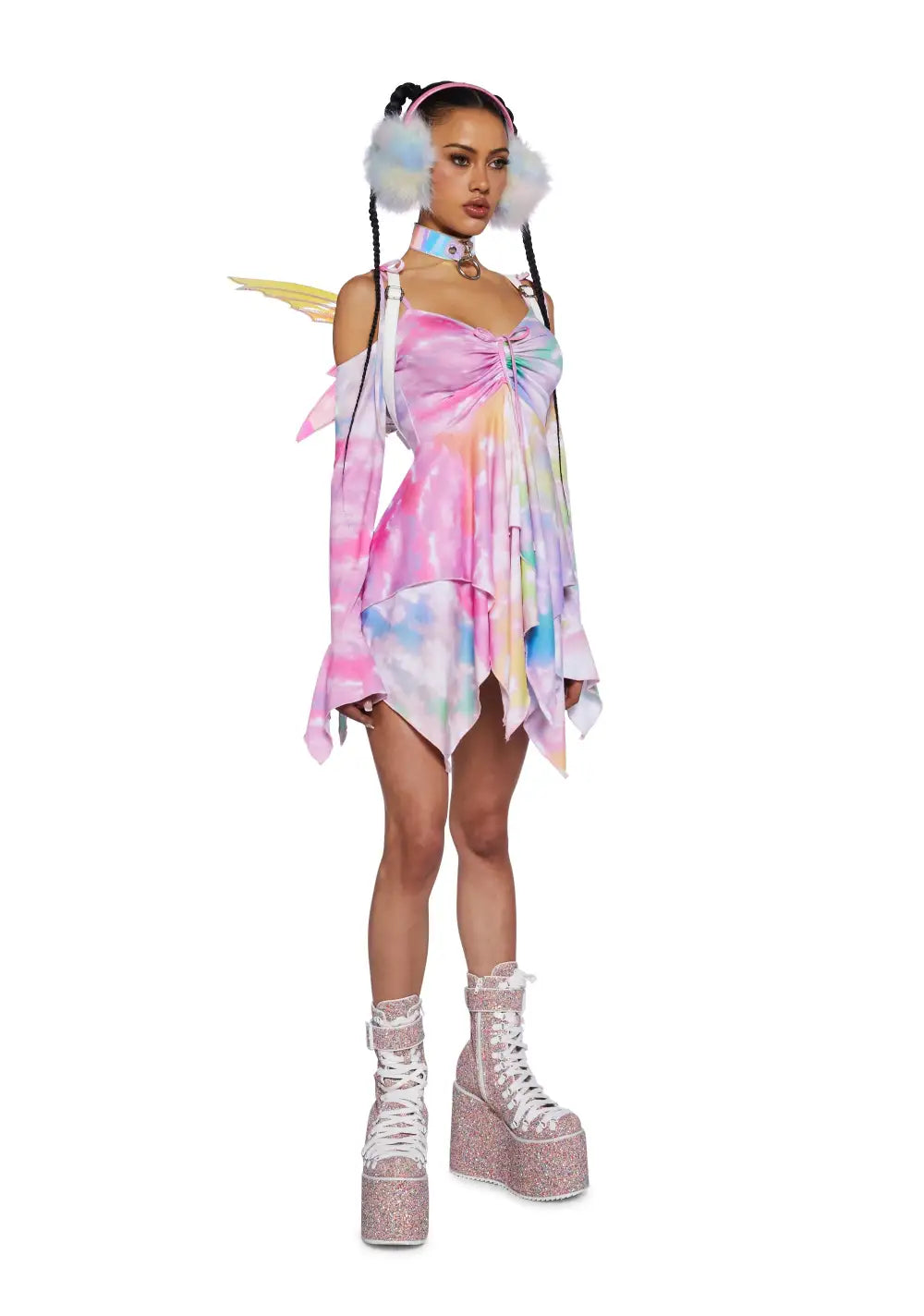 F Is For Fairies? Handkerchief Dress - Tie Dye Rainbow