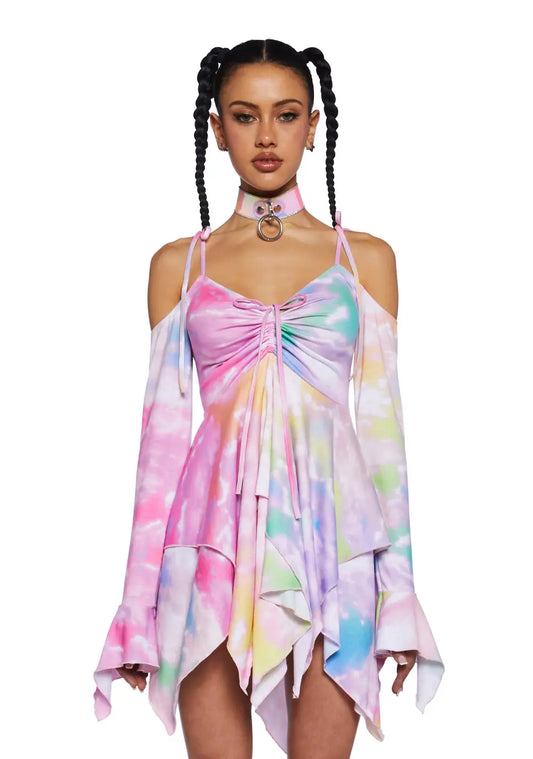 F Is For Fairies? Handkerchief Dress - Tie Dye Rainbow