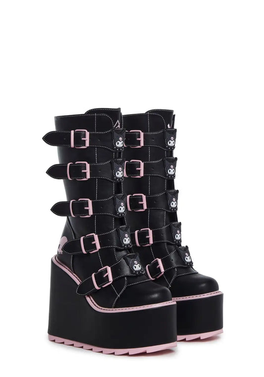 X Sanrio Dune Platform Boots - Kuromi