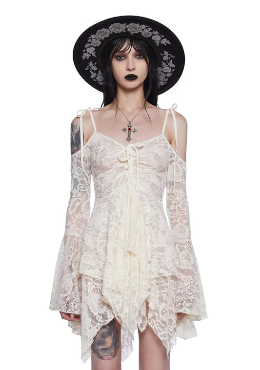 F is For Fairies? Handkerchief Dress - White Lace