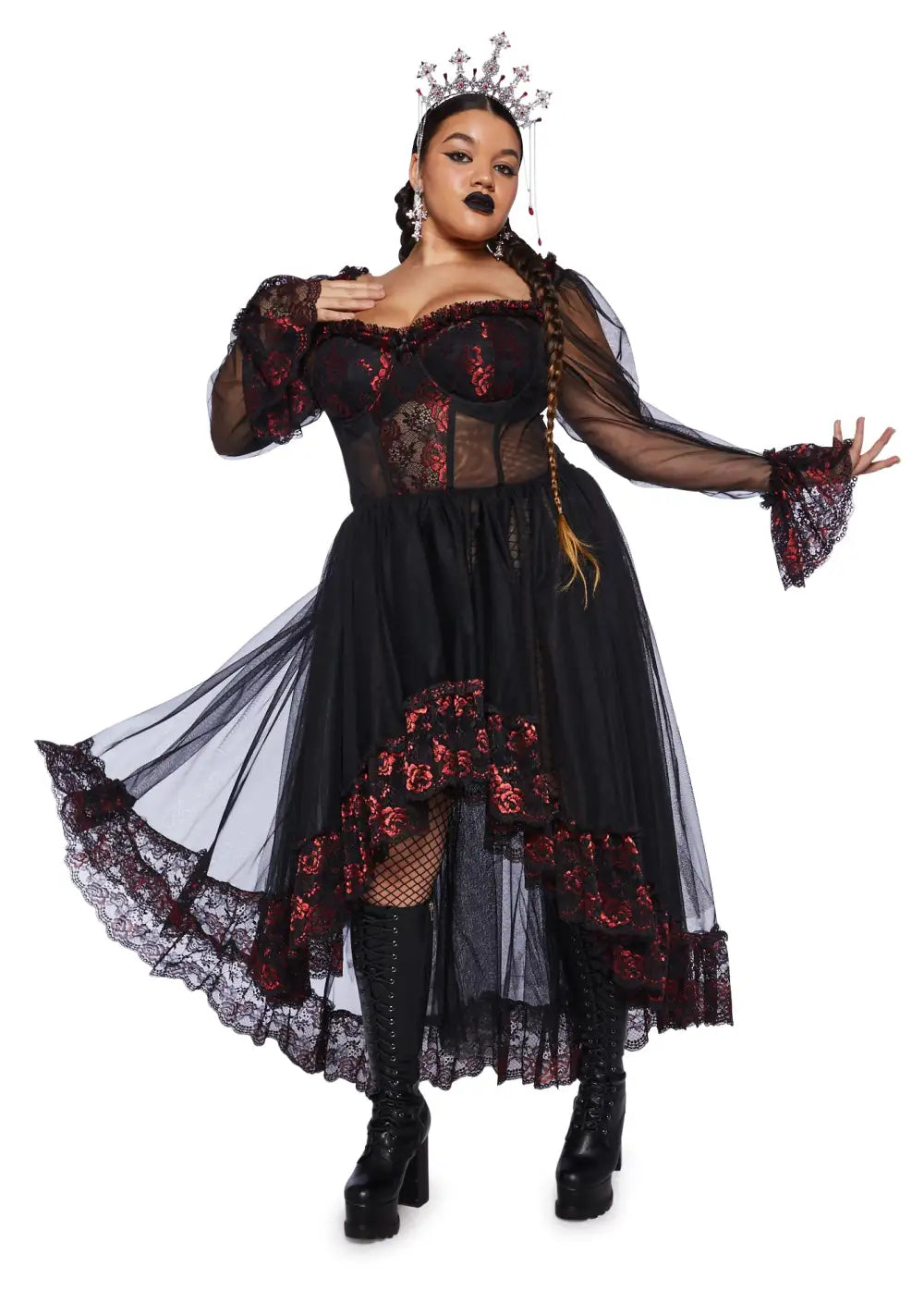 Plus Dance With Death High-Low Dress