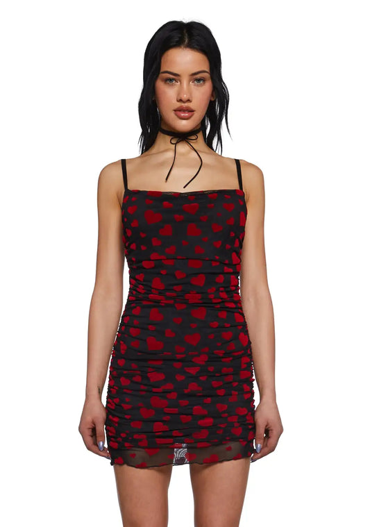 Noir Rise And Fall Mesh Dress