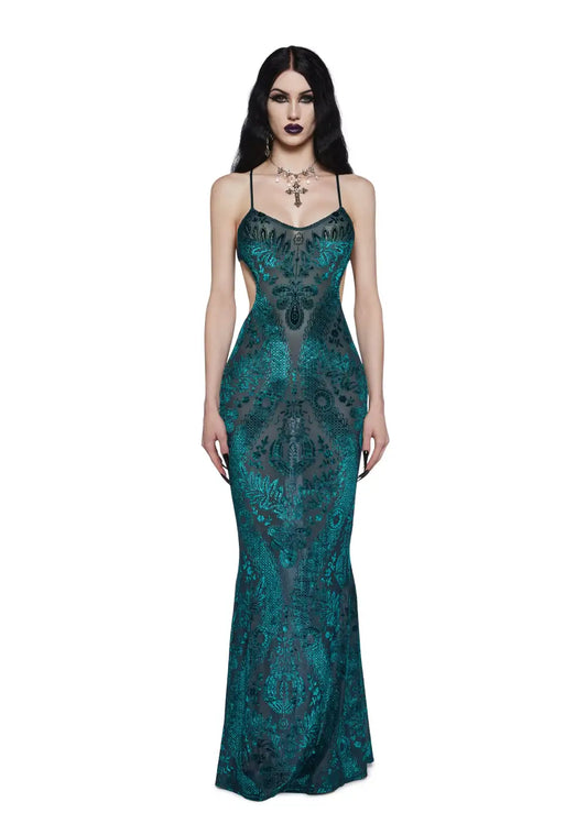 Whispered Darkness Maxi Dress