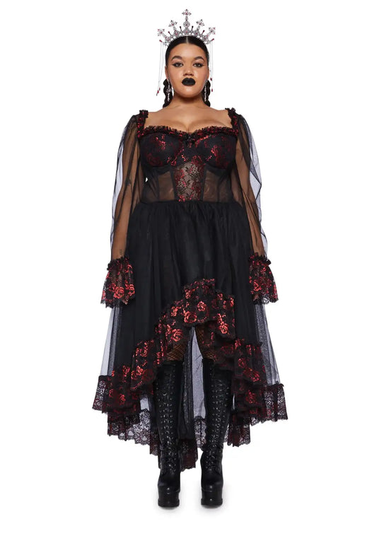 Plus Dance With Death High-Low Dress