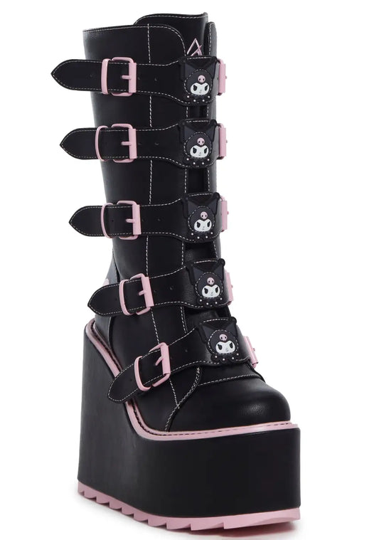 X Sanrio Dune Platform Boots - Kuromi