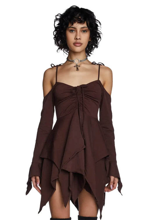 F is For Fairies? Handkerchief Dress - Brown