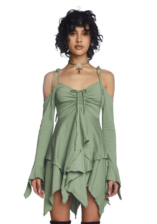 F is For Fairies? Handkerchief Dress - Sage