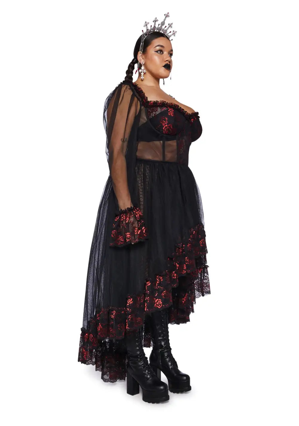 Plus Dance With Death High-Low Dress