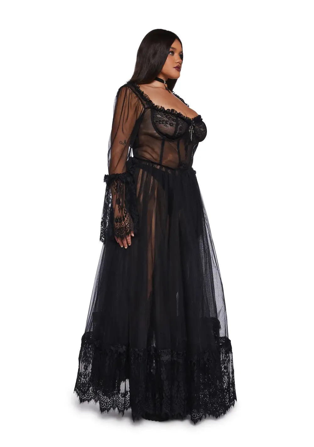 Plus Dance With Death Maxi Dress - Black